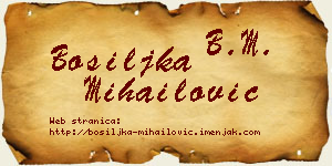 Bosiljka Mihailović vizit kartica